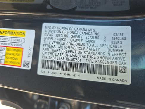 Certified 2024 Honda Civic Sport image 31
