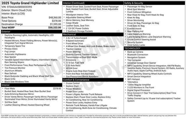Used 2025 Toyota Grand Highlander FWD image 38