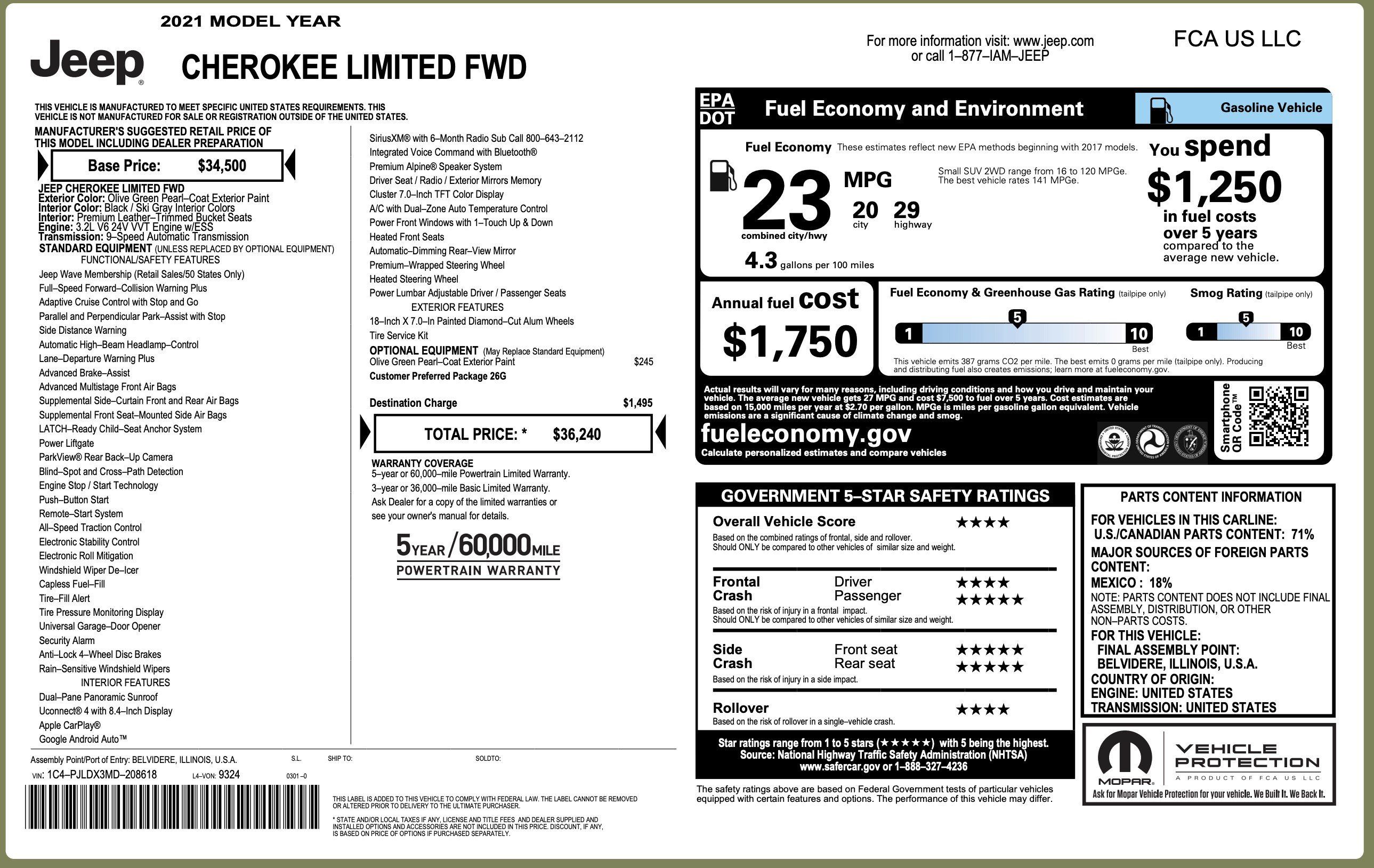 Used 2021 Jeep Cherokee Limited FWD image 4