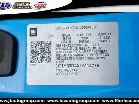 Used 2020 Chevrolet Corvette Stingray Premium Conv w/ 3LT Preferred Equipment Group RWD image 34
