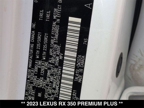 Used 2023 Lexus RX 350 Premium Plus w/ Cold Area Package image 30