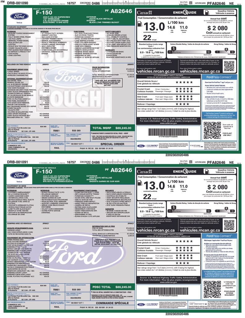 Used 2023 Ford F150 Lariat w/ Equipment Group 502A High AWD/4WD image 10