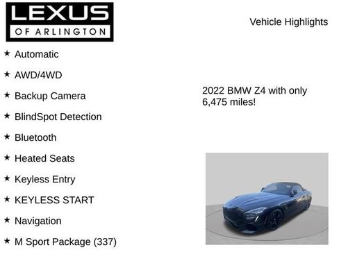 Used 2022 BMW Z4 sDrive30i w/ Premium Package RWD image 8
