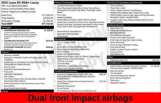 Used 2025 Lexus RX 450h AWD w/ Convenience Package image 44