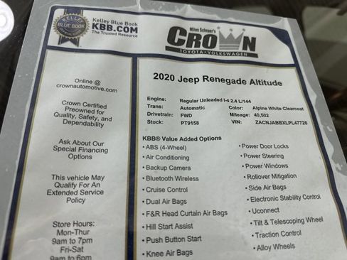 Used 2020 Jeep Renegade Altitude image 40