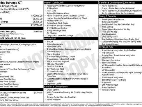 Used 2022 Dodge Durango GT w/ Blacktop Package RWD image 2