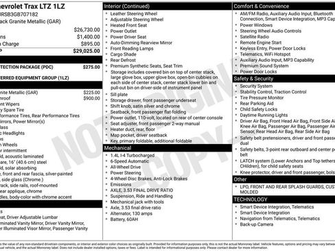 Used 2016 Chevrolet Trax LTZ w/ LPO, Protection Package AWD/4WD image 2