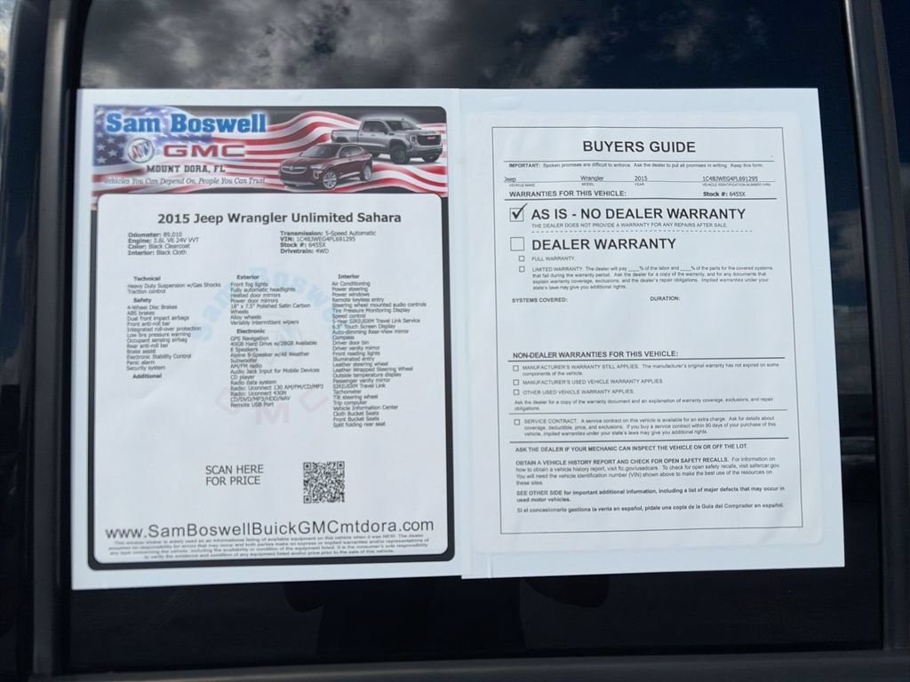 Used 2015 Jeep Wrangler Unlimited Sahara w/ Connectivity Group AWD/4WD image 29