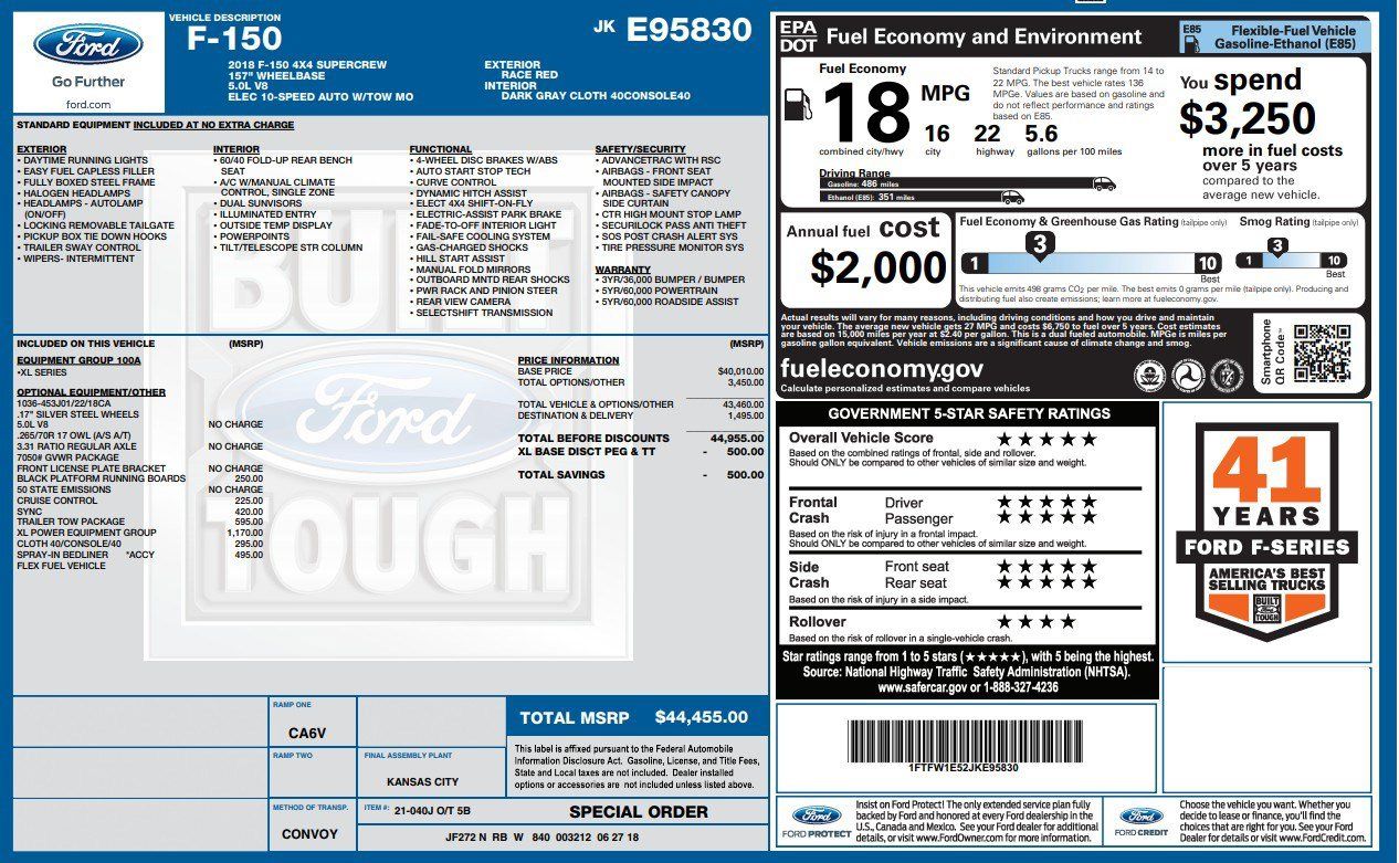 Used 2018 Ford F150 XL w/ XL Power Equipment Group AWD/4WD image 8