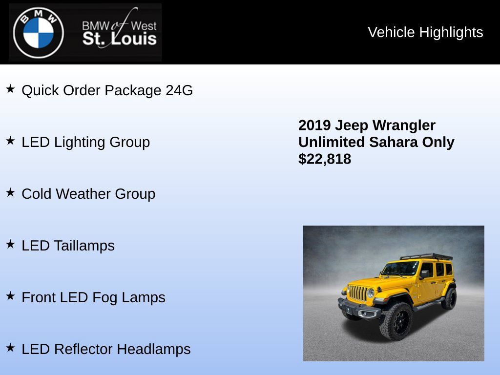 Used 2019 Jeep Wrangler Unlimited Sahara w/ Uconnect 4C Nav & Sound Group AWD/4WD image 8
