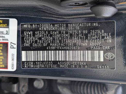 Used 2017 Toyota Camry SE w/ Moonroof Package FWD image 35