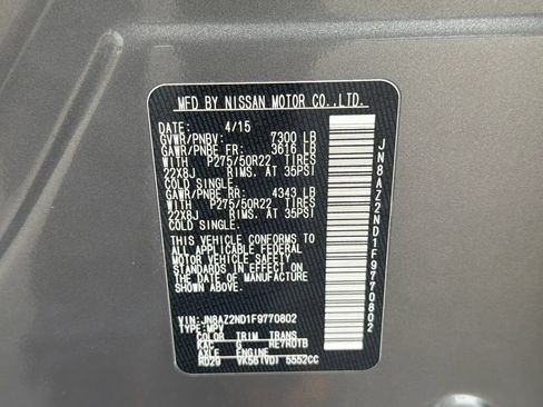 Used 2015 INFINITI QX80 2WD w/ 22" Wheel Package image 27