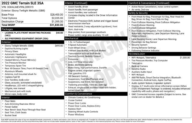 Used 2022 GMC Terrain SLE FWD image 5