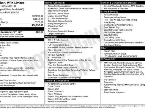 Used 2021 Subaru WRX Limited w/ Popular Package #3 (IZT) image 35