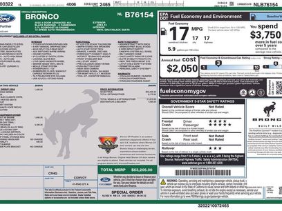 Certified 2022 Ford Bronco Black Diamond w/ Sasquatch Package