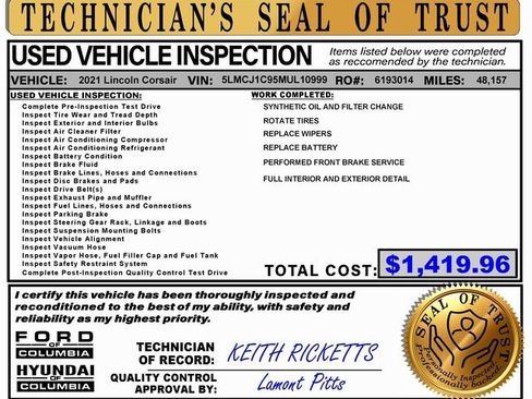 Used 2021 Lincoln Corsair Standard image 2