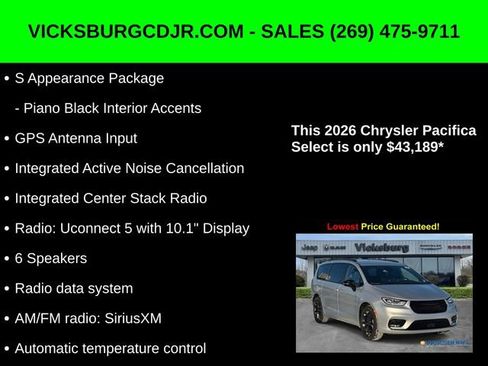 New 2026 Chrysler Pacifica Select w/ S Appearance Package image 16