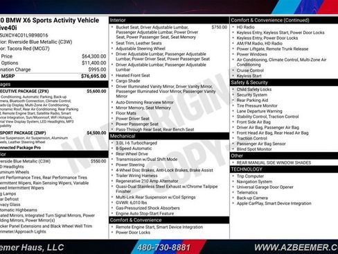 Used 2020 BMW X6 sDrive40i w/ Executive Package RWD image 3