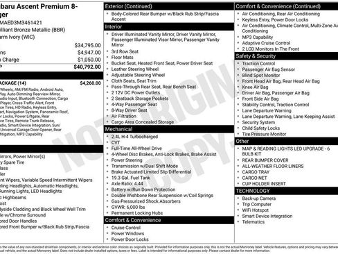 Used 2021 Subaru Ascent Premium w/ Sport Package image 32