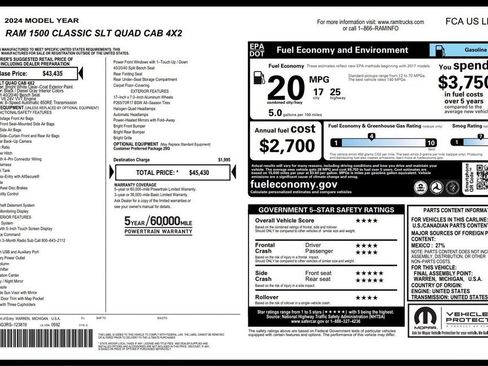 Certified 2024 RAM 1500 Classic SLT RWD image 1
