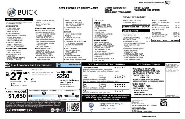 Used 2023 Buick Encore GX Select w/ Experience Buick Package AWD/4WD image 3