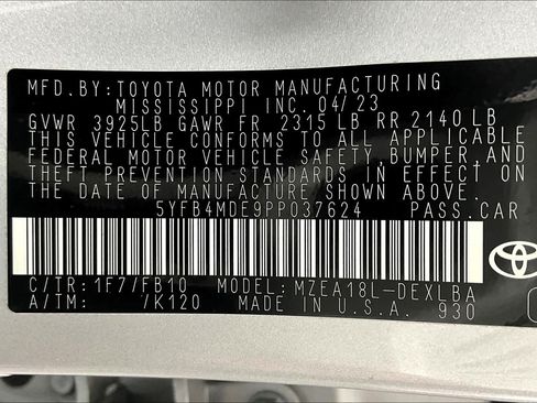 Certified 2023 Toyota Corolla LE FWD image 35