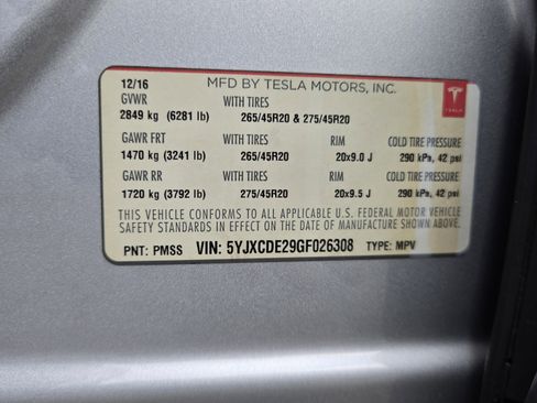 Used 2016 Tesla Model X 70D AWD/4WD image 9