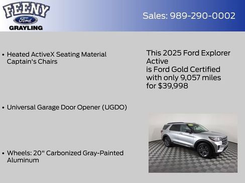 Certified 2025 Ford Explorer Active w/ Active Comfort Package image 16