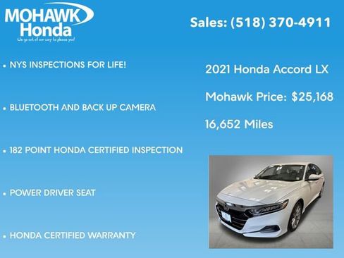 Certified 2021 Honda Accord LX image 8
