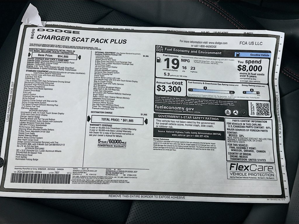 New 2026 Dodge Charger Scat Pack AWD/4WD image 21