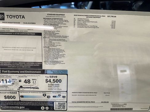 Used 2026 Toyota Prius Plug-In Hybrid FWD image 37