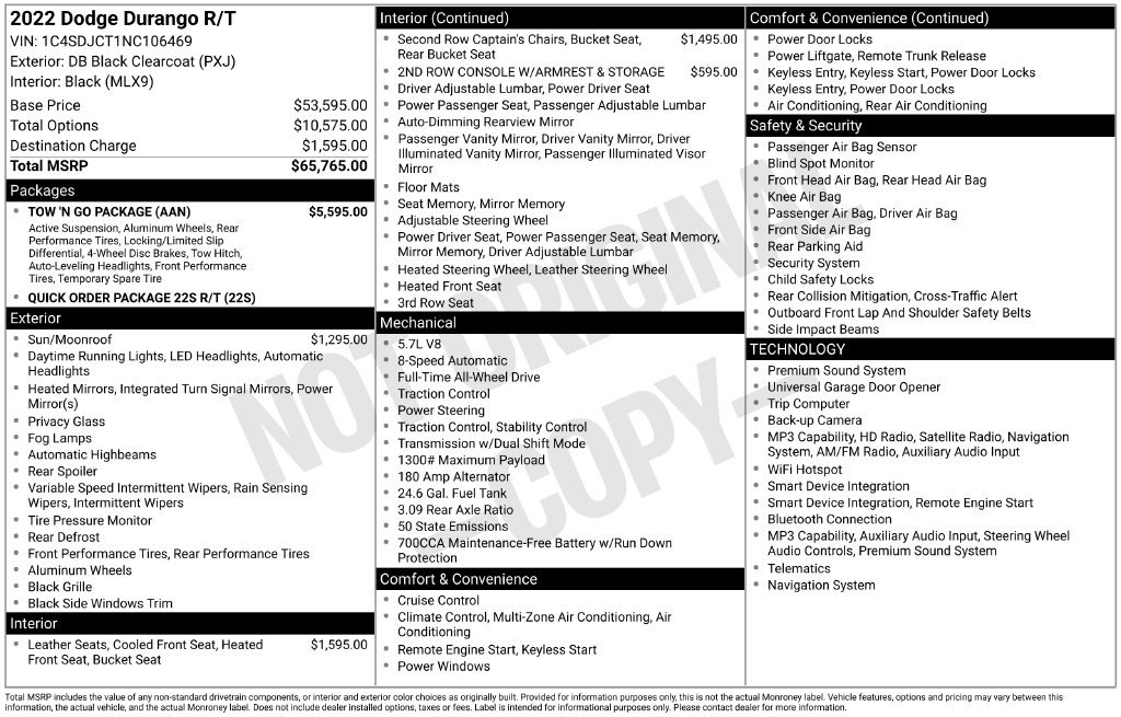 Used 2022 Dodge Durango R/T w/ Tow 'N Go Package AWD/4WD image 12