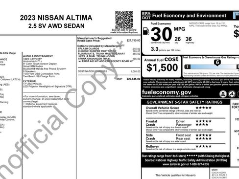 Used 2023 Nissan Altima 2.5 SV AWD/4WD image 9