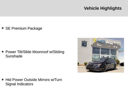 Used 2023 Toyota Corolla SE w/ SE Premium Package FWD image 2