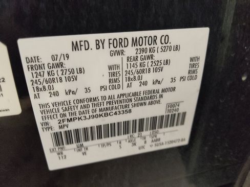 Used 2019 Ford Edge SEL w/ Equipment Group 201A FWD image 33