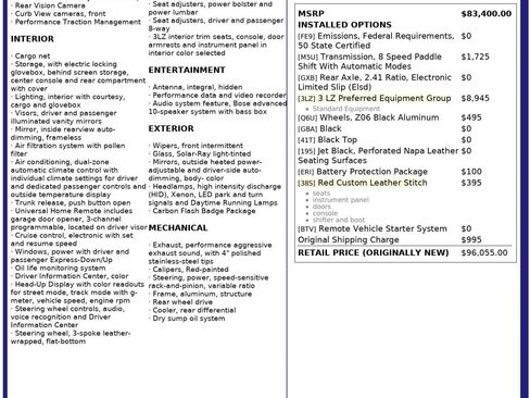 Used 2016 Chevrolet Corvette Z06 w/ 3LZ Preferred Equipment Group image 2