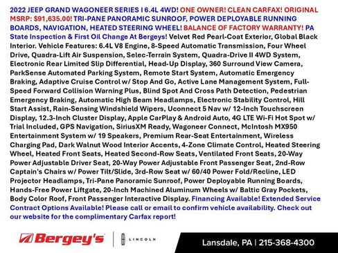 Used 2022 Jeep Grand Wagoneer Series I AWD/4WD image 2