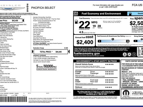 Used 2025 Chrysler Pacifica Select FWD image 5