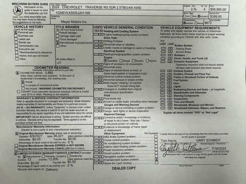 Used 2024 Chevrolet Traverse RS w/ LPO, Floor Liner Package image 32