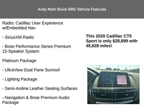 Used 2020 Cadillac CT5 Sport w/ Platinum Package RWD image 11