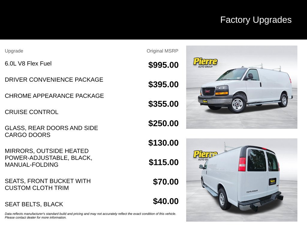 Used 2020 GMC Savana 2500 w/ Driver Convenience Package RWD image 13