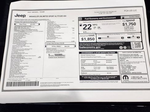 Used 2021 Jeep Wrangler Unlimited Sport AWD/4WD image 23