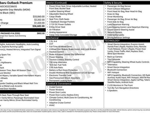 Used 2025 Subaru Outback Premium w/ Popular Package #1A AWD/4WD image 31