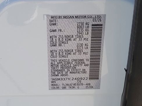 New 2026 Nissan Pathfinder SL AWD/4WD image 12