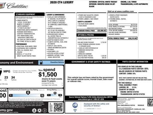 Used 2020 Cadillac CT4 Luxury w/ Sun And Sound Package image 6