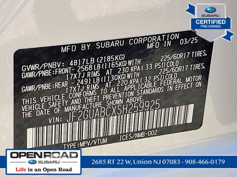 Certified 2025 Subaru Crosstrek 2.0i image 27