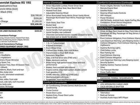 Certified 2023 Chevrolet Equinox RS w/ LPO, Floor Liner Package image 33