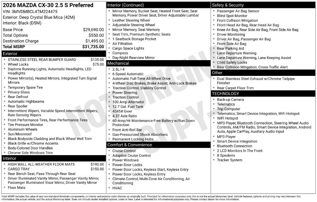 New 2026 MAZDA CX-30 AWD 2.5 S image 34