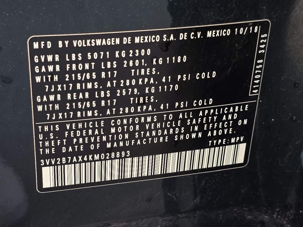 Used 2019 Volkswagen Tiguan SE AWD/4WD image 33