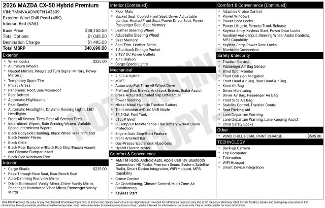 Certified 2026 MAZDA CX-50 AWD 2.5 Hybrid w/ Premium Pkg image 6